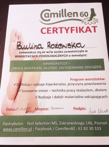 Certyfikat - podolog Saphona Poznań